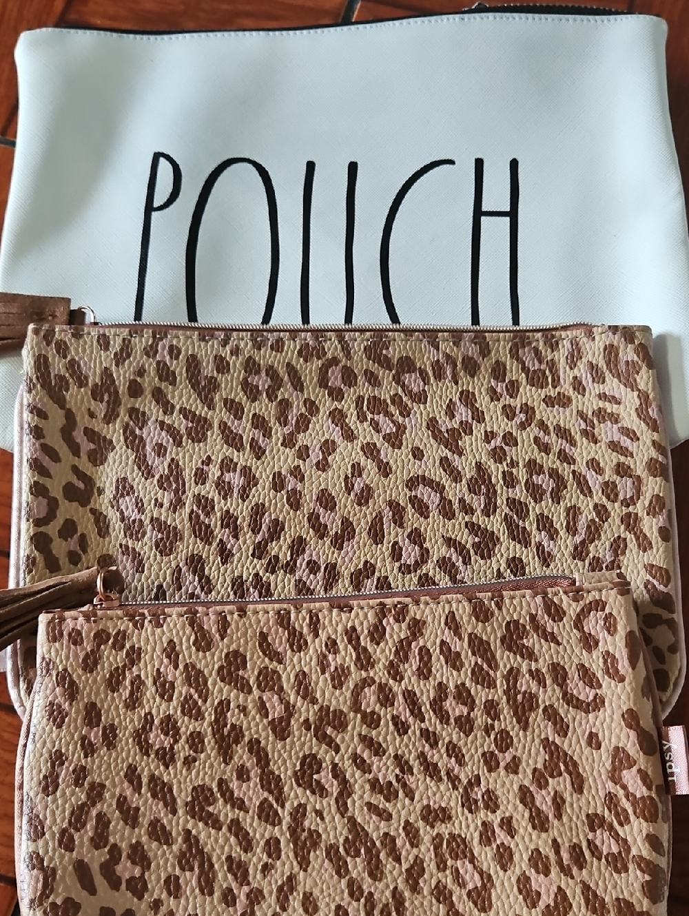 Leopard Print Cosmetic Pouch Trio - Brown